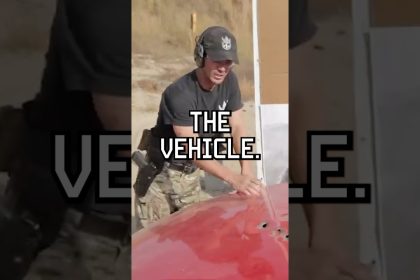 How do bullets bounce off cars? #pewpew #military #tip #reels #youtubeshorts