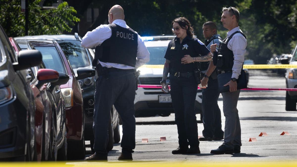 police at shooting in Chicago