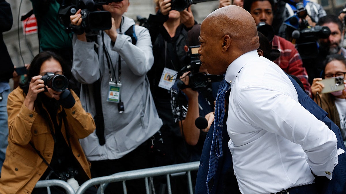 New York City Mayor Eric Adams arrives at the federal court