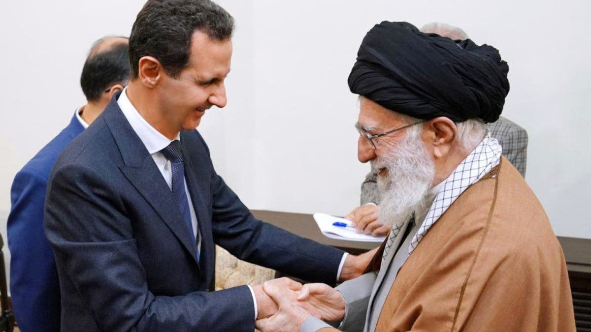 Iran's religious leader Ayatollah Ali Khamenei, right, meets Syrian leader Bashar al-Assad in Tehran, Iran, on Feb. 25, 2019.