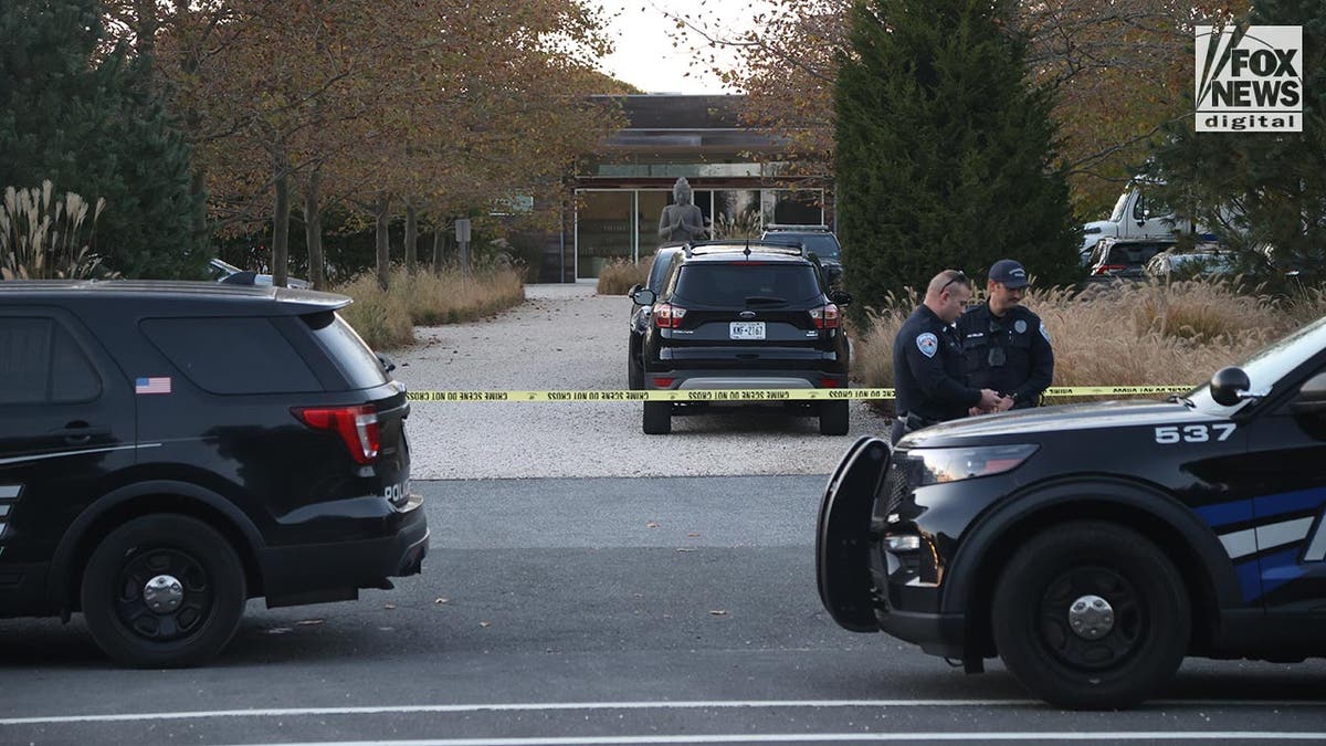 Police on the Scene of the murder of a woman at a fancy Hamptons spa