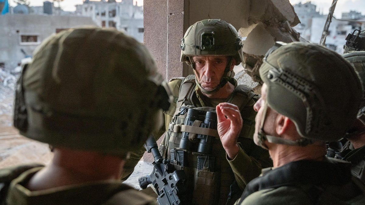 IDF chief of staff Herzi Halevi speaks with troops