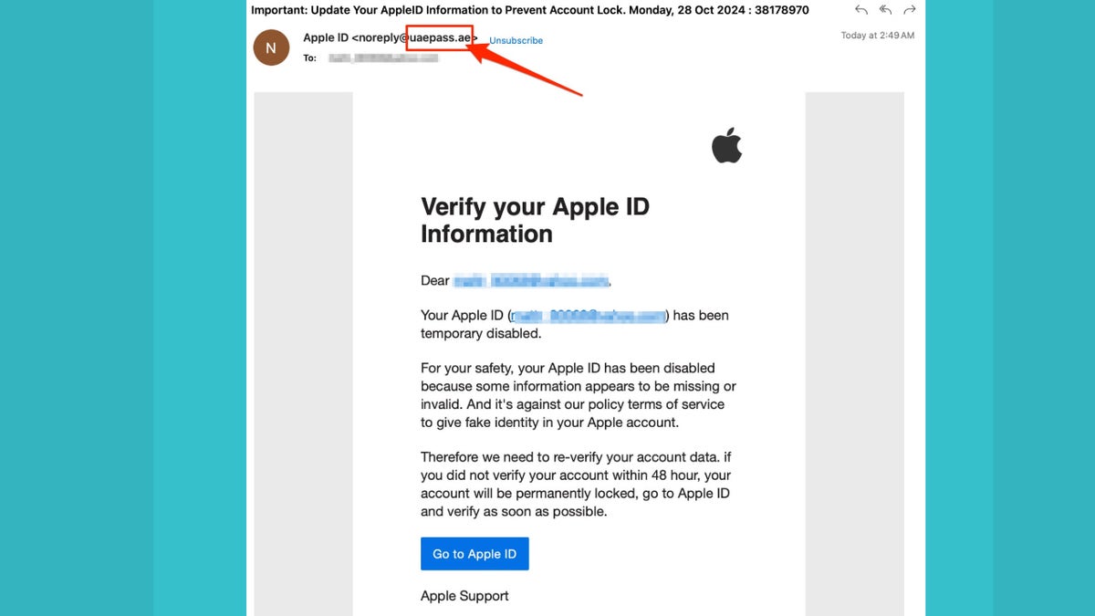 phishing email