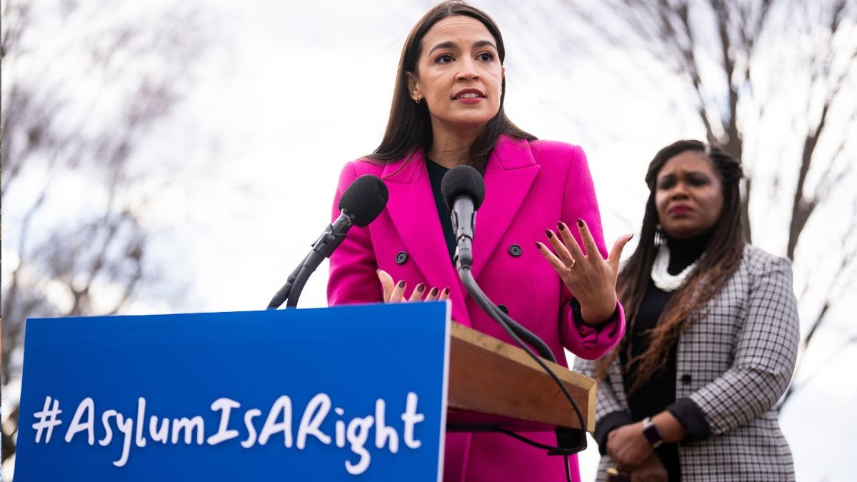 Reps. Alexandria Ocasio-Cortez, D-N.Y., and Cori Bush, D-Mo.