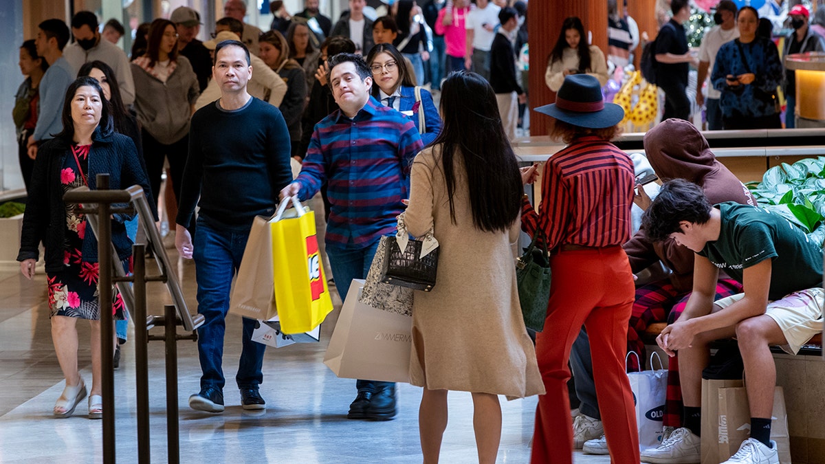 shoppers in mall