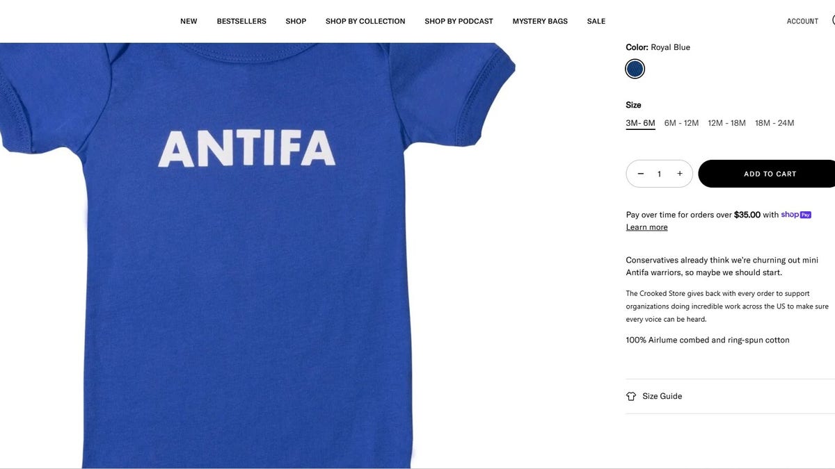 Crooked Media's "ANTIFA" baby onesie