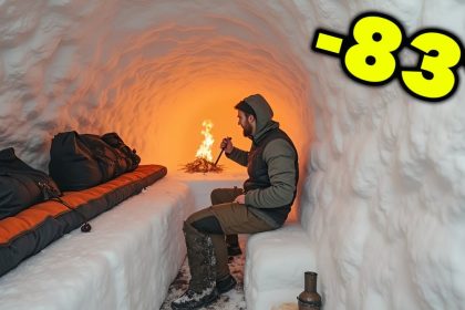 Man Builds the WARMEST IGLOO Survival Shelter Ever!