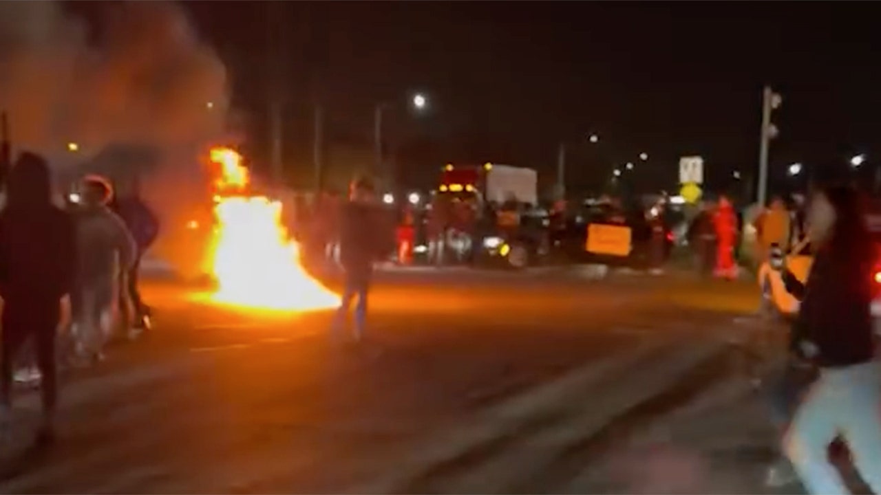 Fiery chaos at Florida intersection has sheriff’s office searching for dozens of suspects