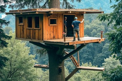 Man Builds Fortress Treehouse to Defend Against Wild Predators! Start to Finish Build @TheUninator