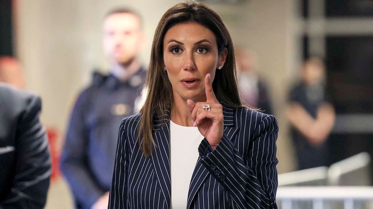 Alina Habba arrives at court for opening statements in former President Trump's trial at Manhattan Criminal Court on April 22, 2024, in New York City.