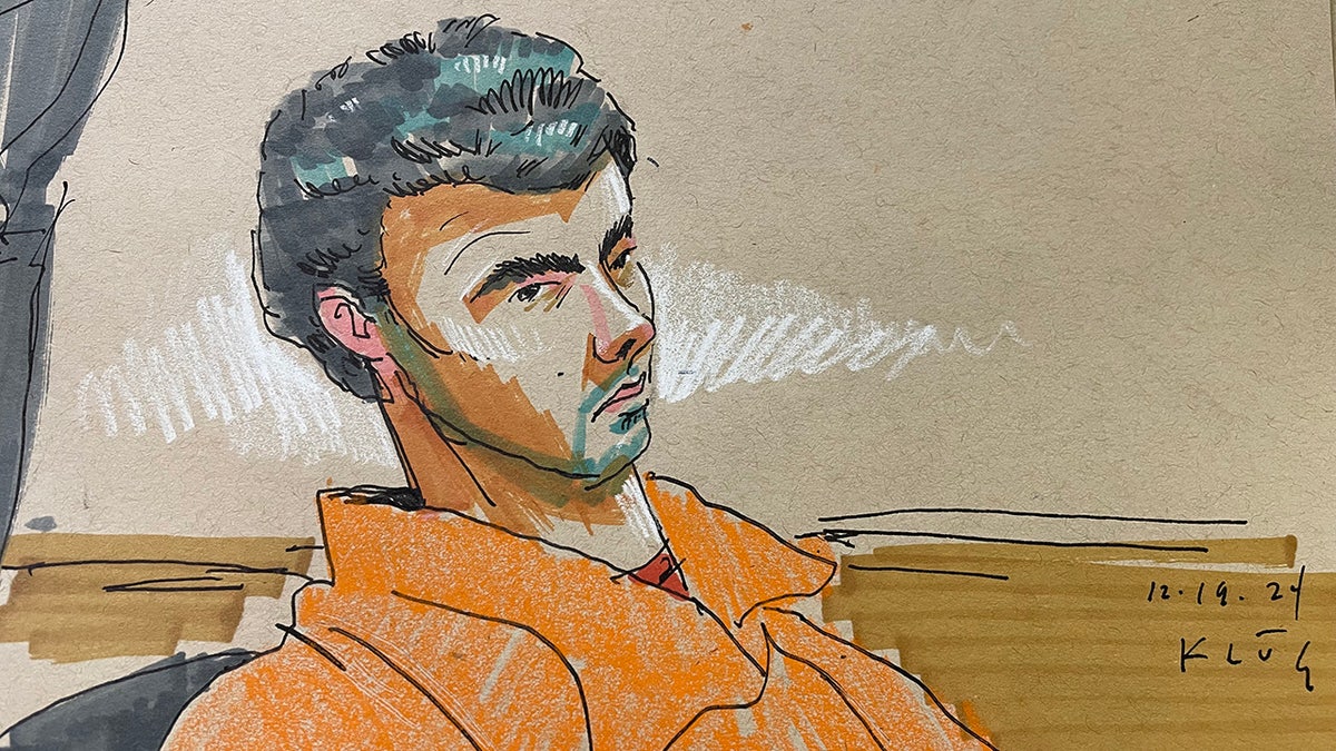 A court sketch depicts Luigi Mangione’s appearance in court