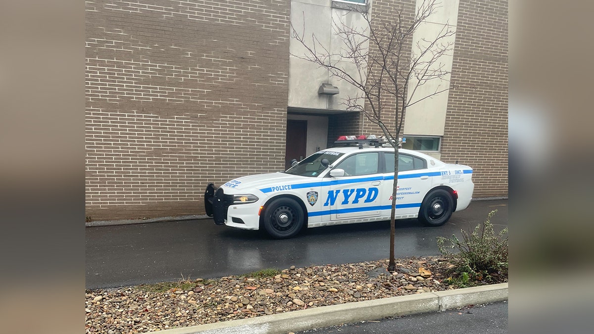 An NYPD vehicle is pictured outside the Altoona Police Department in Pennsylvania on December 9.