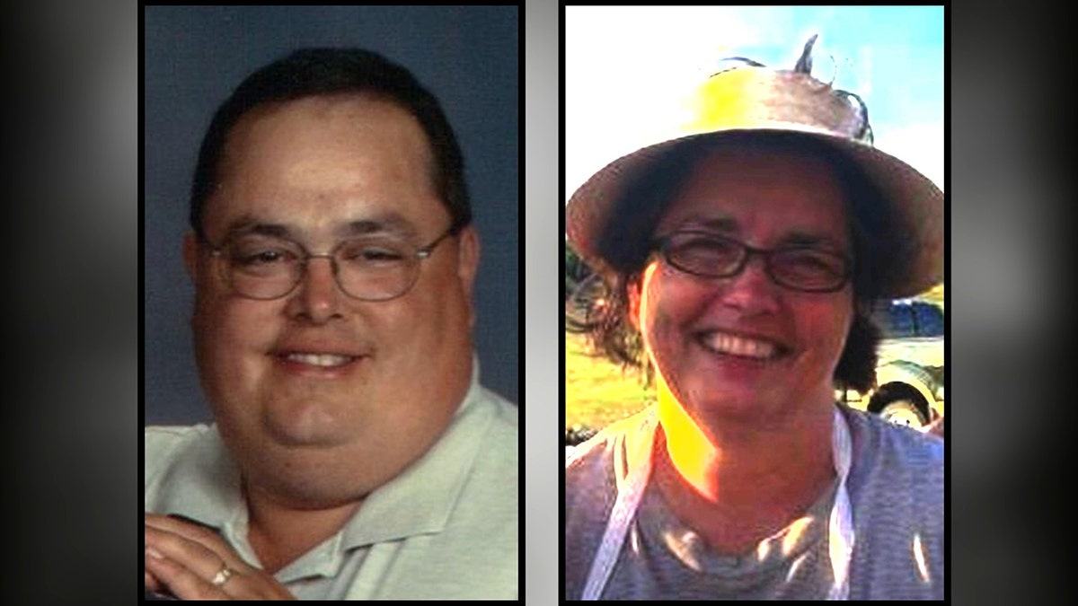 A split side by side photo of Roger and Melissa Bluml