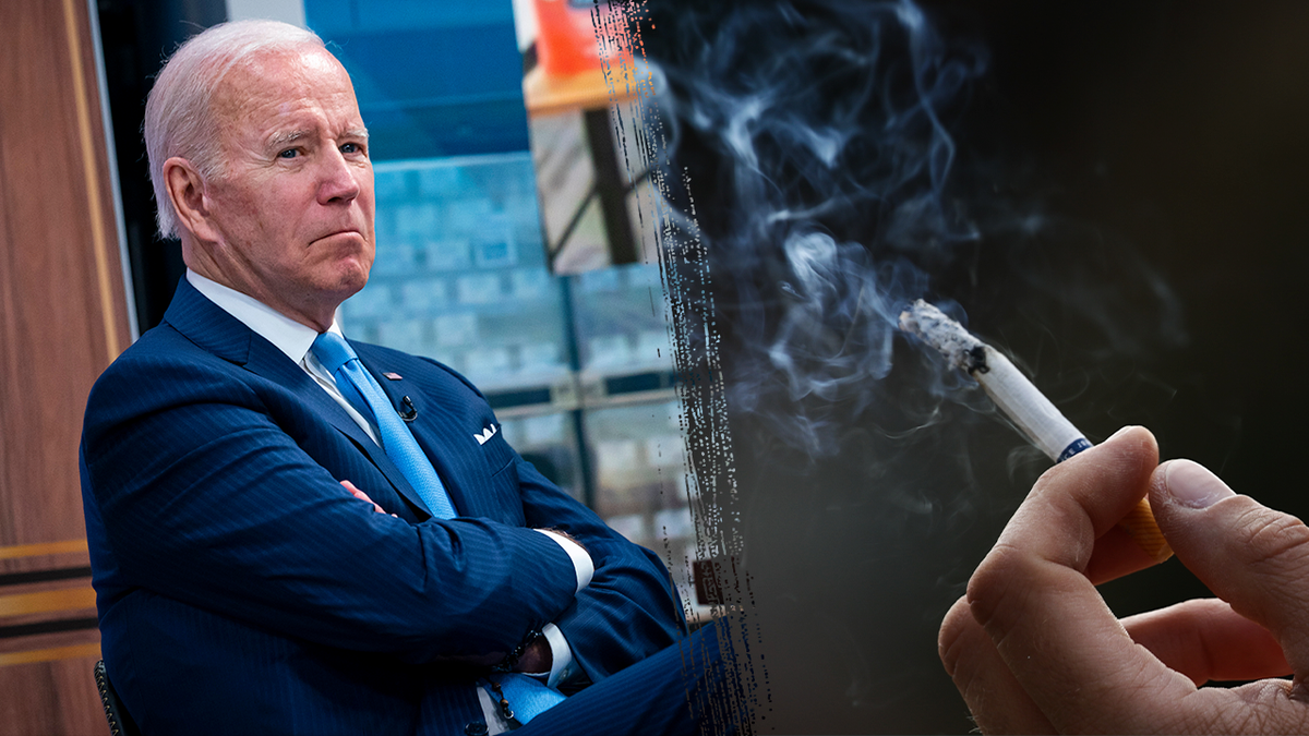 Biden and cigarette smoker photo illustration