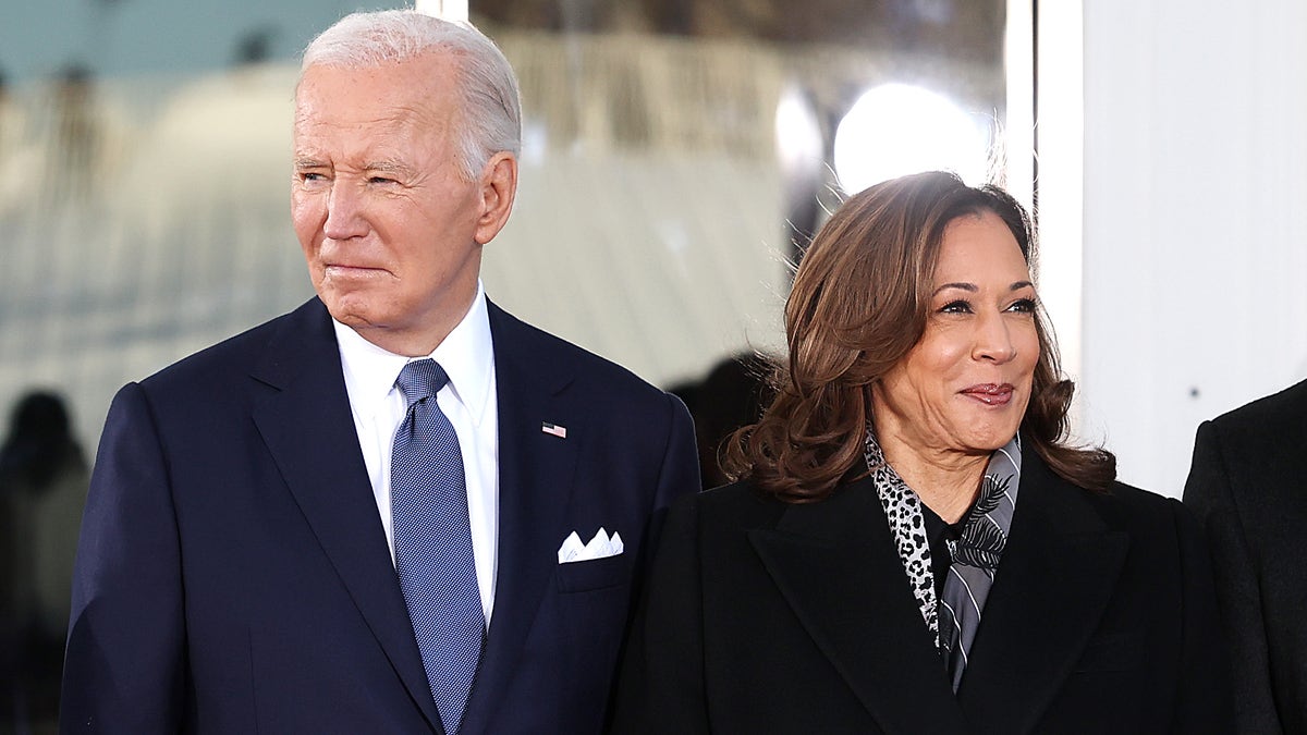 Credit for the ceasefire was claimed by both President Donald Trump and former President Joe Biden, pictured here with former Vice President Kamala Harris, with Biden taking a victory lap for the achievement in the opening remarks of his farewell address to the nation.