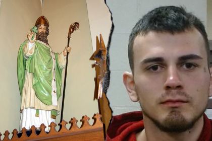 ‘Face of evil’: Catholic Church named after St. Patrick vandalized with Satanic message