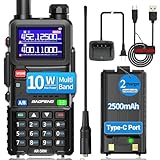 BAOFENG Radio 5RM Ham Radio10W Long Range Handheld AR-5RM Two Way Radio NOAA Weather Receiver Rechargeable Walkie Talkies Longe Range DTMF Copy Frequency 999CH with Type C Charging 2500mAh Battery