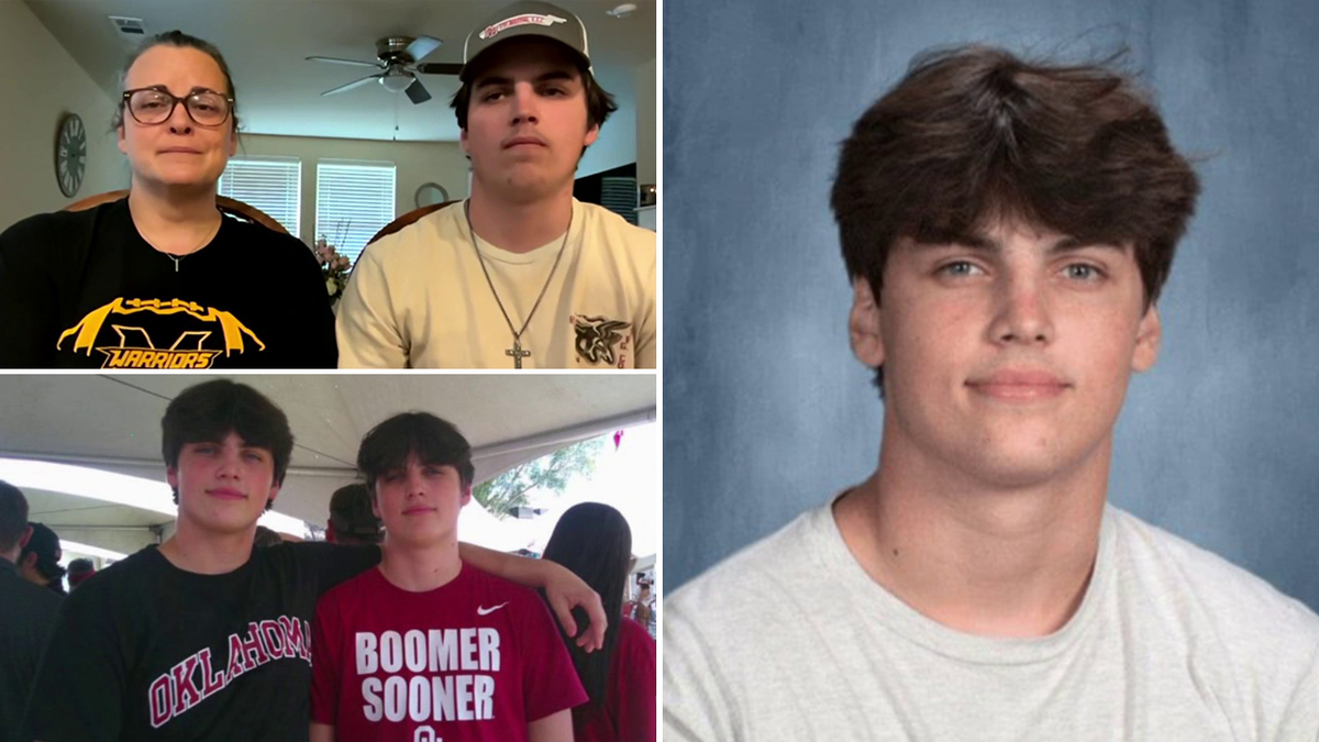 Meghan Metcalf and her son Hunter with image of Austin Metcalf and Hunter below and image of Austin Metcalf to the right