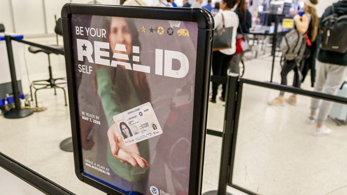 REAL ID flyer in an airport security line