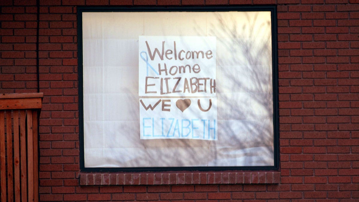 A welcome home Elizabeth sign