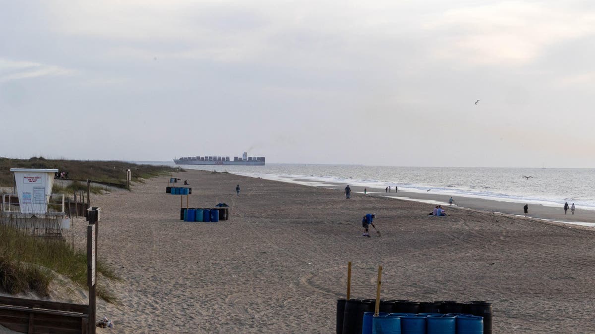 The beach is clear after Orange Crush on Tybee Island