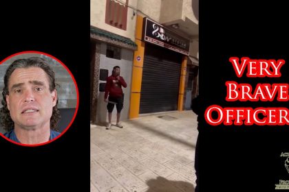 Officers Work To Disarm Machete-Wielding Man in Morocco