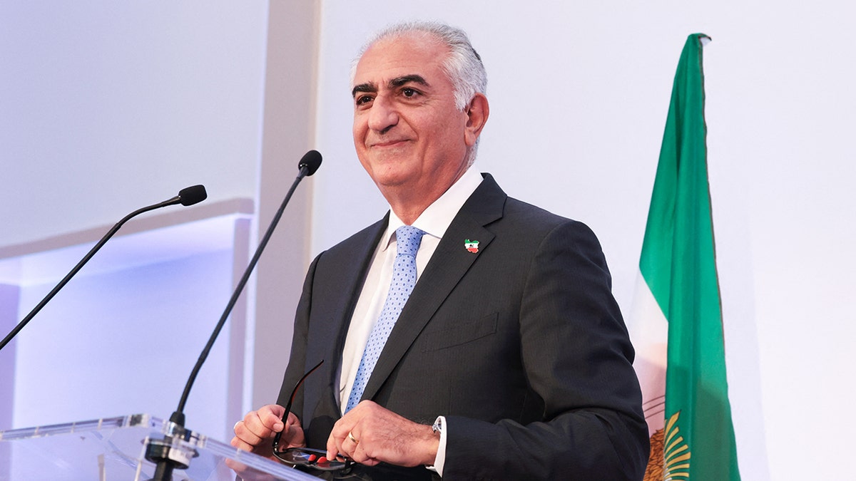 Iranian opposition leader and son of the last shah of Iran, Reza Pahlavi, holds a press conference in Paris on June 23, 2025.