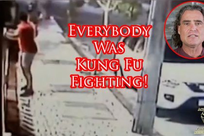 Robbery Victim Jump Kicks Moto Robbers!