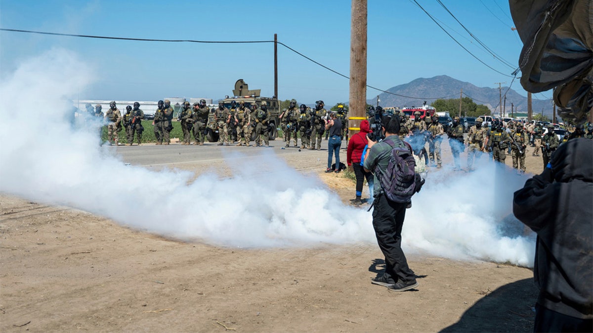 tear gas deployed during immigration raid at California farm