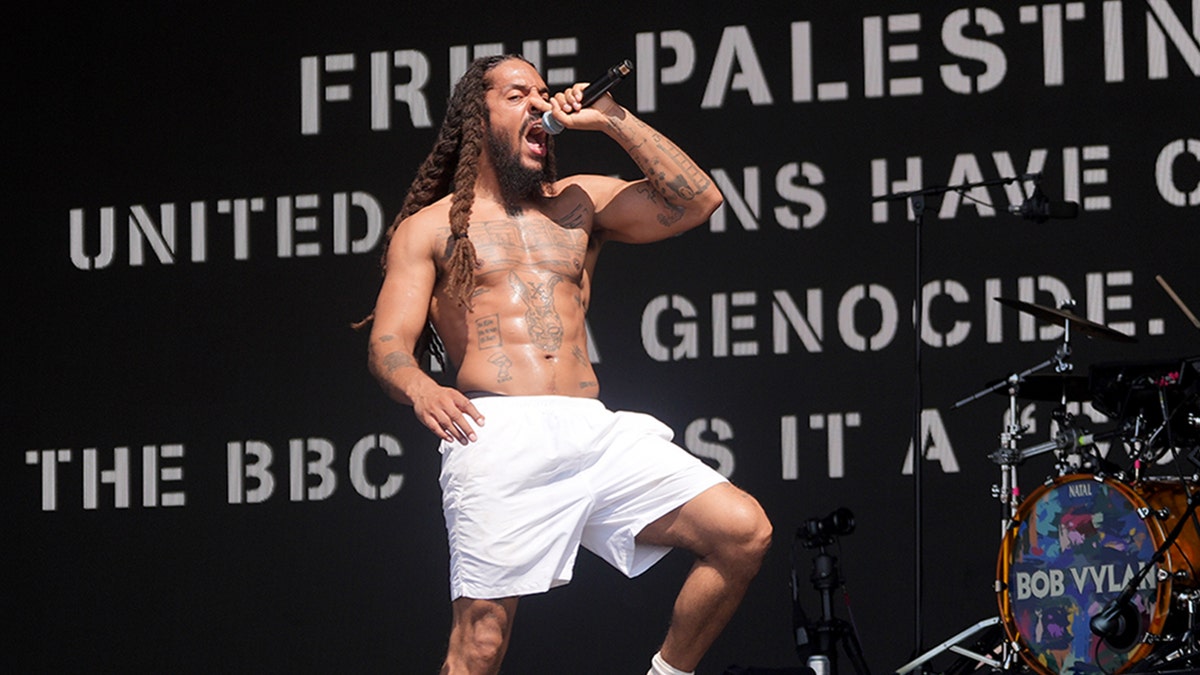 Bob Vylan performs at Glastonbury Festival