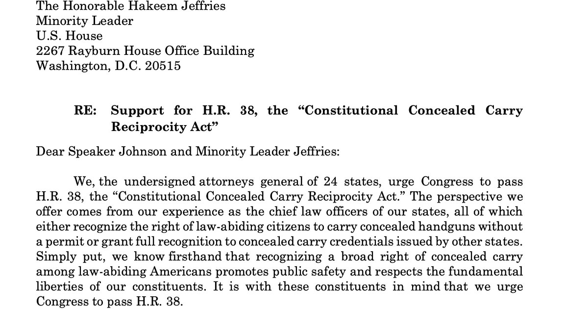 24 Attorneys General Unite and Demand Congress Pass National Concealed Carry Law