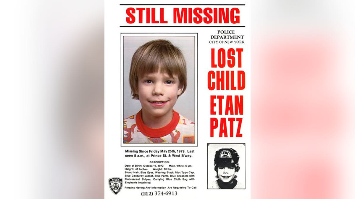 Etan Patz vanished in New York on May 25, 1979. 
