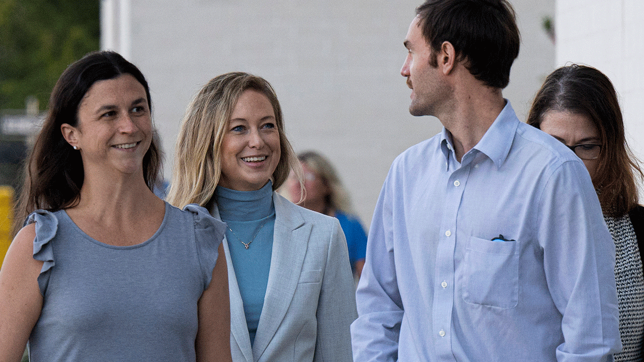 Molly Corbett and family arrive at the Davidson County Courthouse
