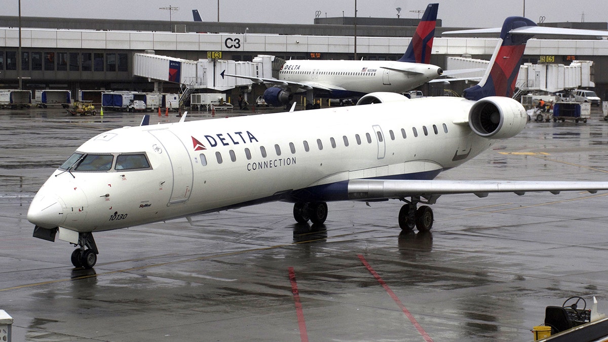 Delta jet at Utah airport