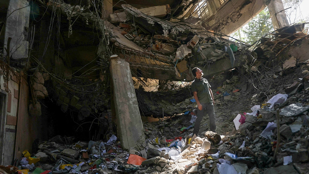 Rubble at Evin Prison in Iran following an Israeli airstrike