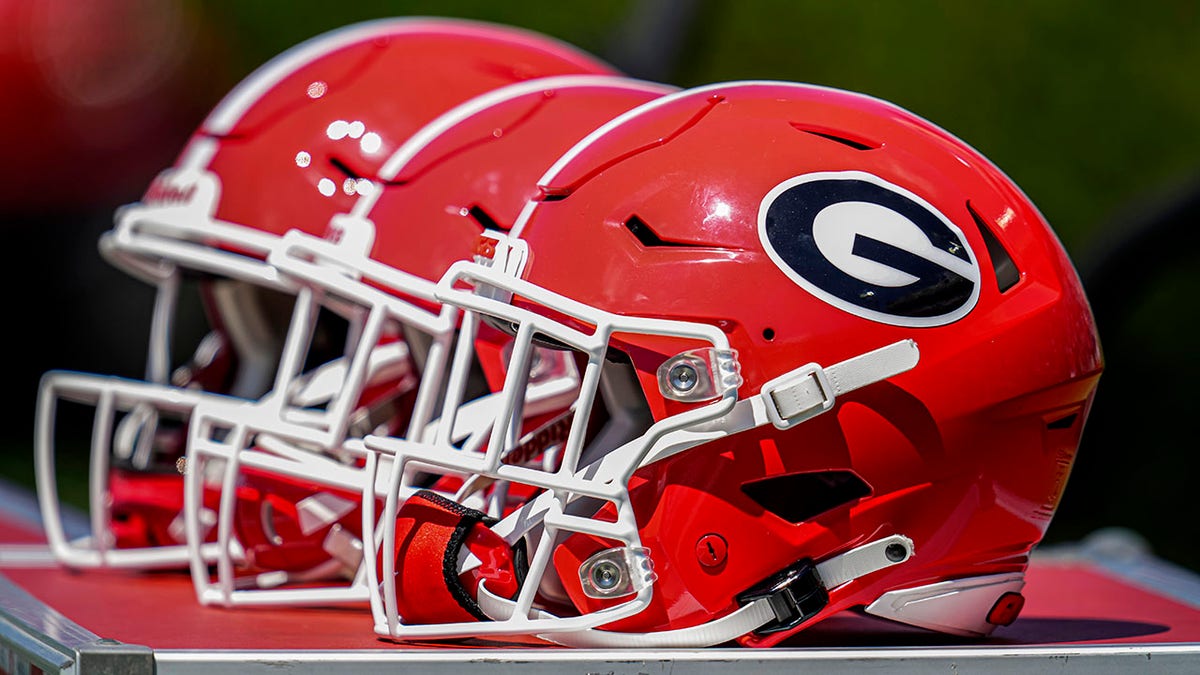 Georgia Bulldogs helmets