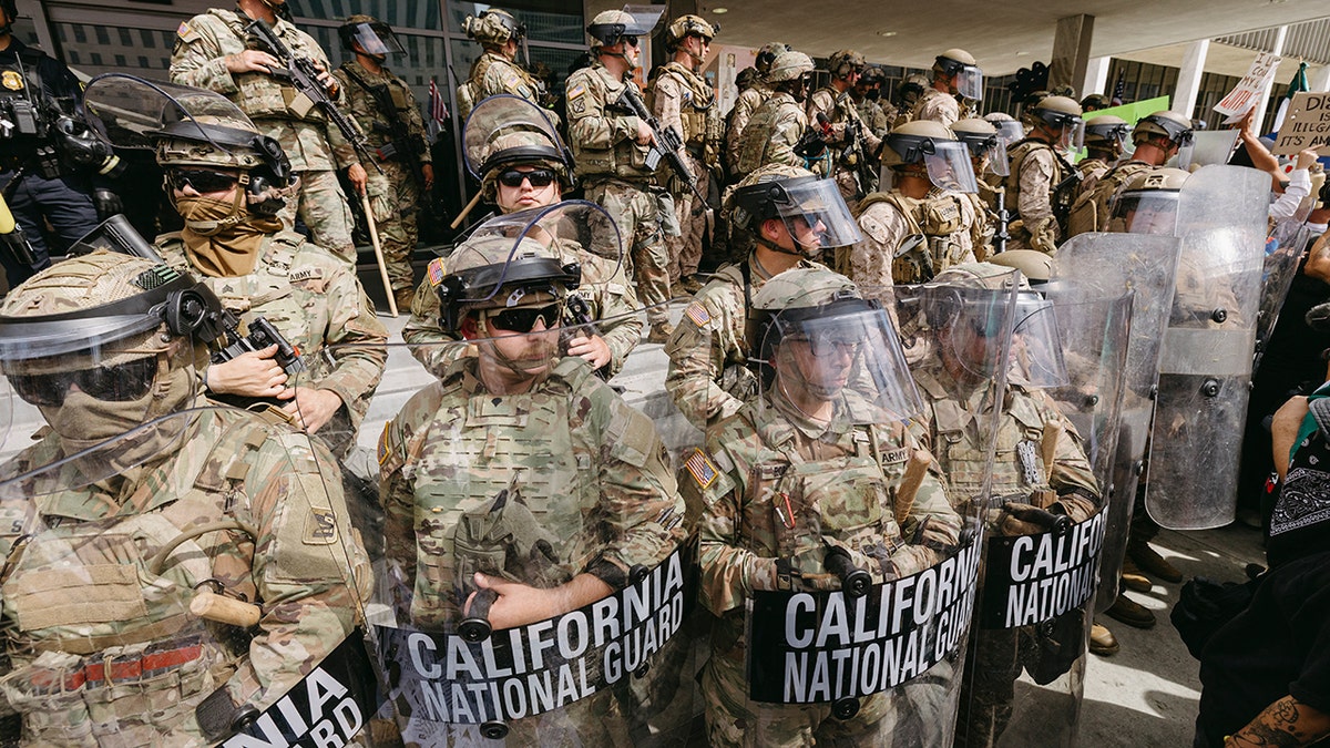 California National Guardsmen at Los Angeles No Kings protests