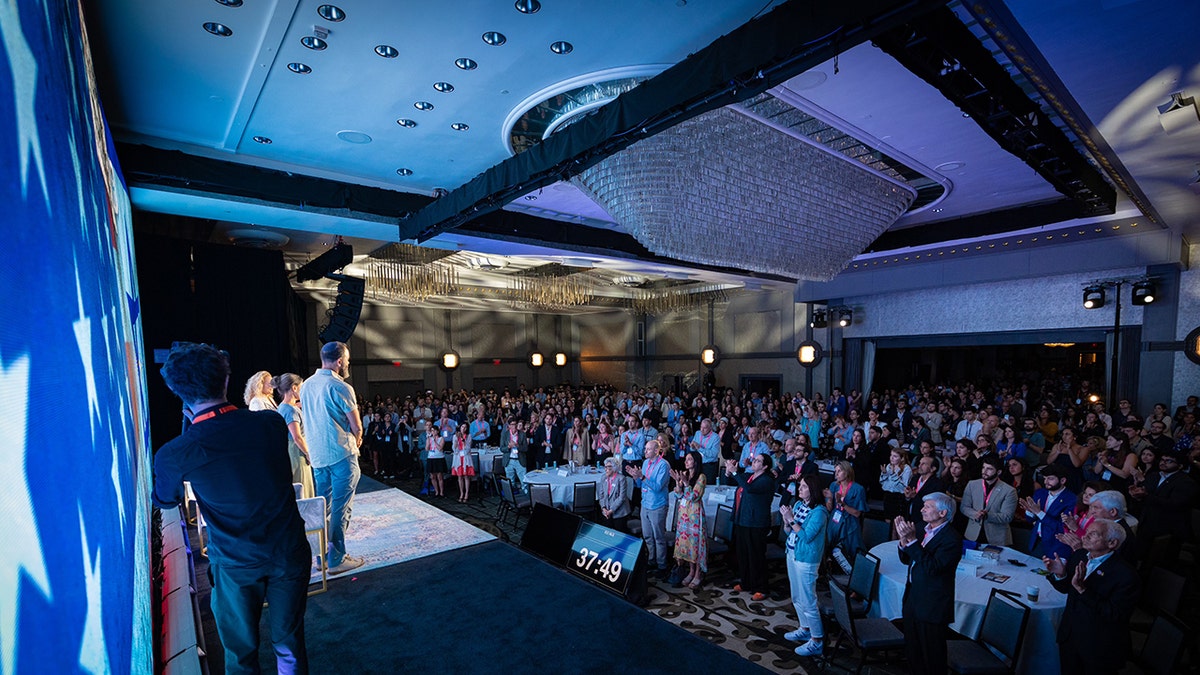 Standing ovation for Polins at Israel on Campus Coalition Summit 2025