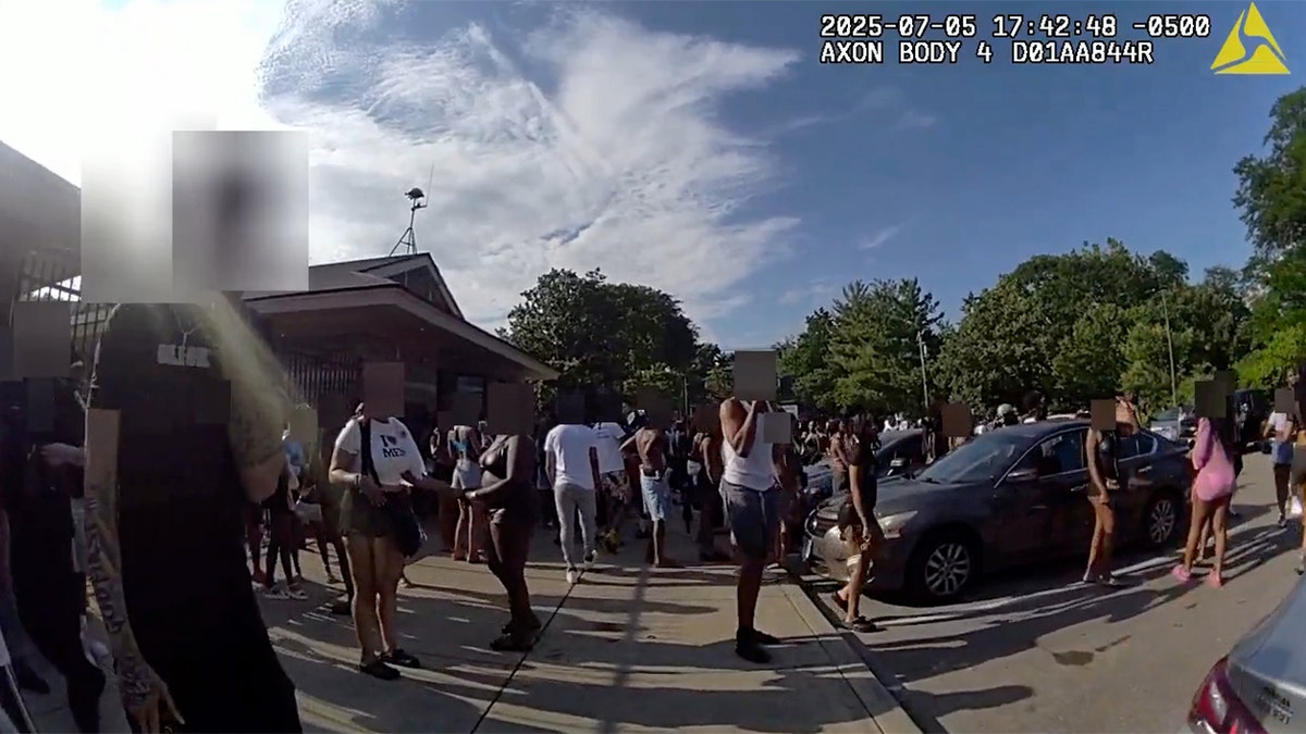 Body camera footage shows a teenage flash mob at an Illinois pool