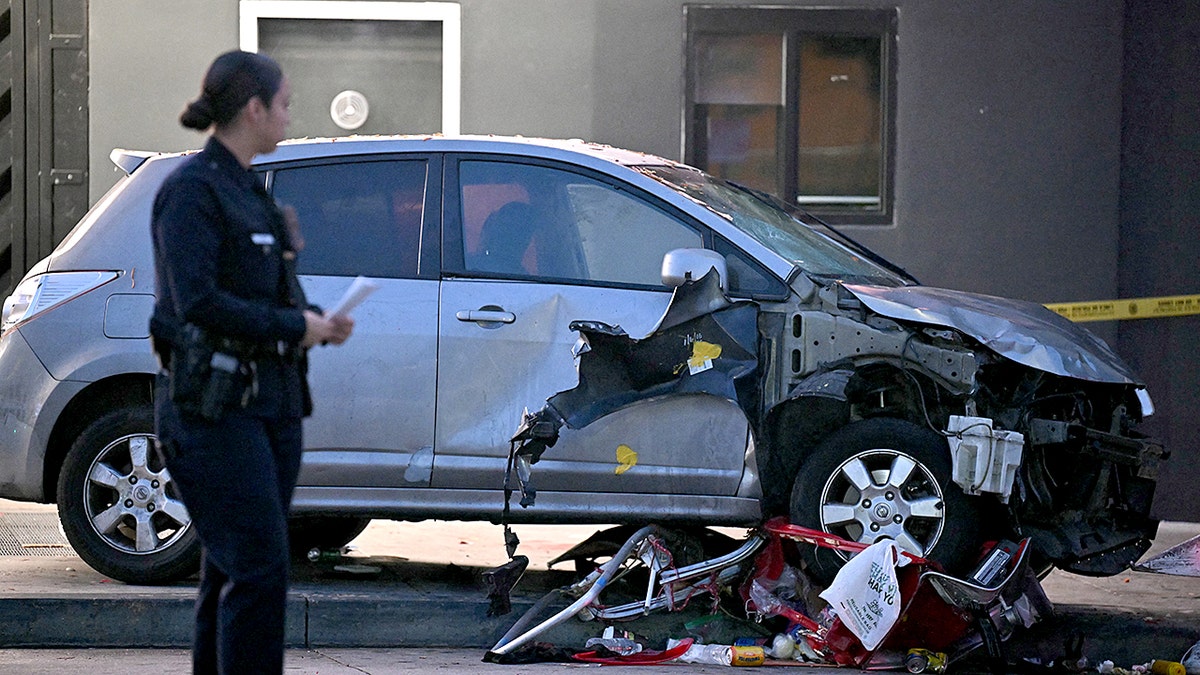 Car seen after Los Angeles ramming