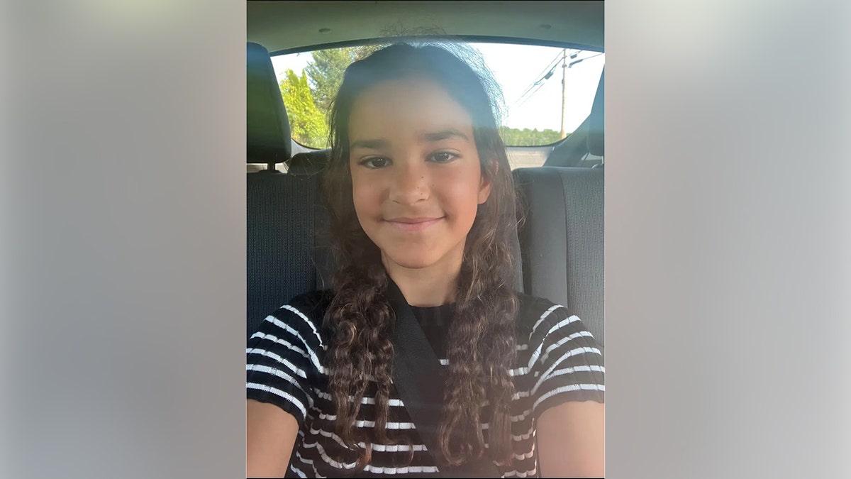 A selfie shows Melina Galanis Frattolin, a 9-year-old girl who police say was abducted Saturday night from Lake George, New York.