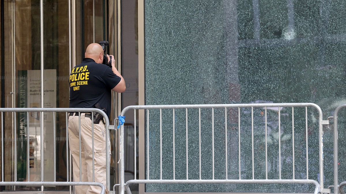 Scene outside NFL building where the mass shooting took place in NYC