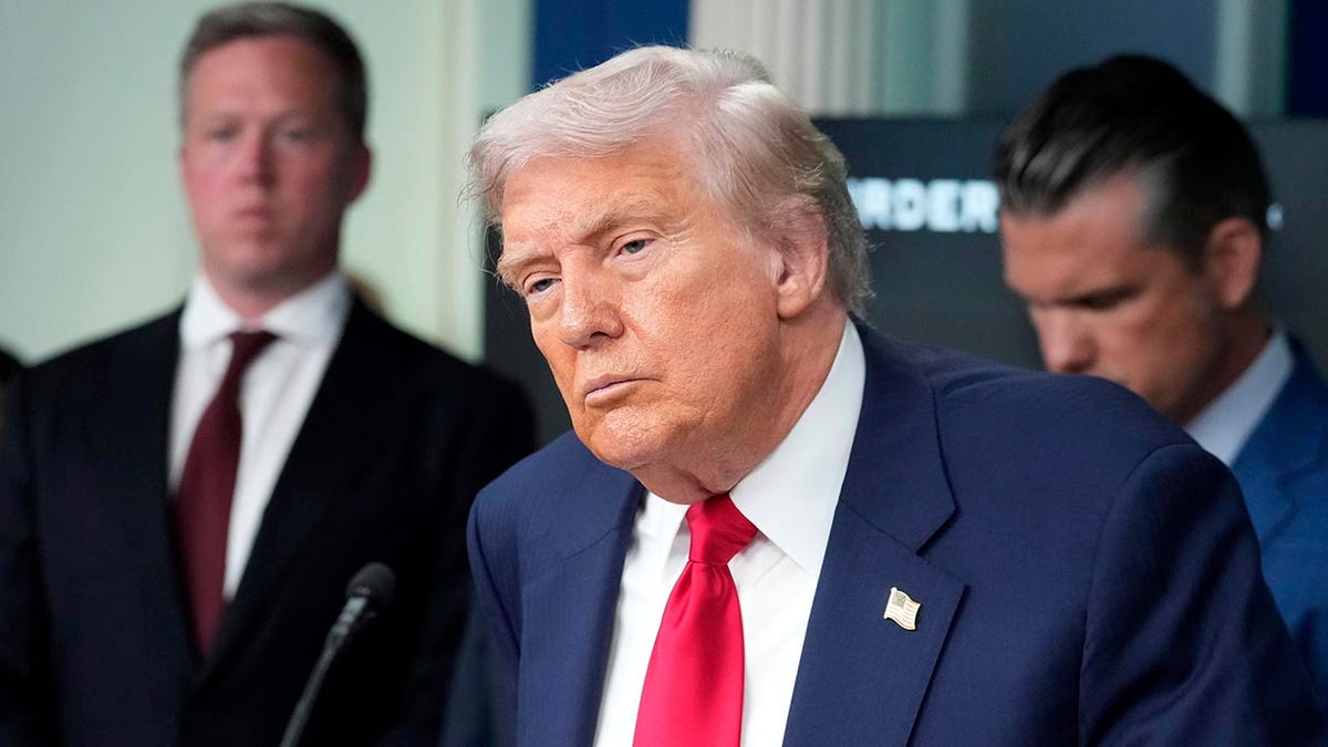 Donald Trump in the briefing room