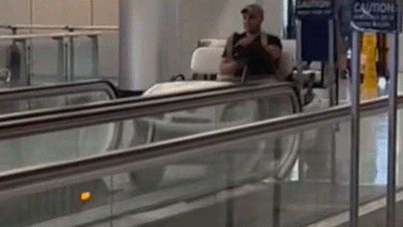 Viral video shows allegedly drunk man take airport golf cart on walkway joy ride