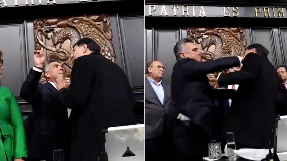 two politicians fighting