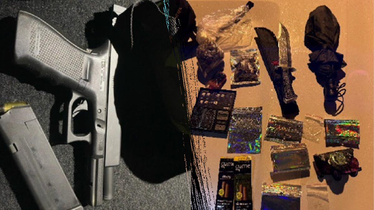 Recovered gun and knife 