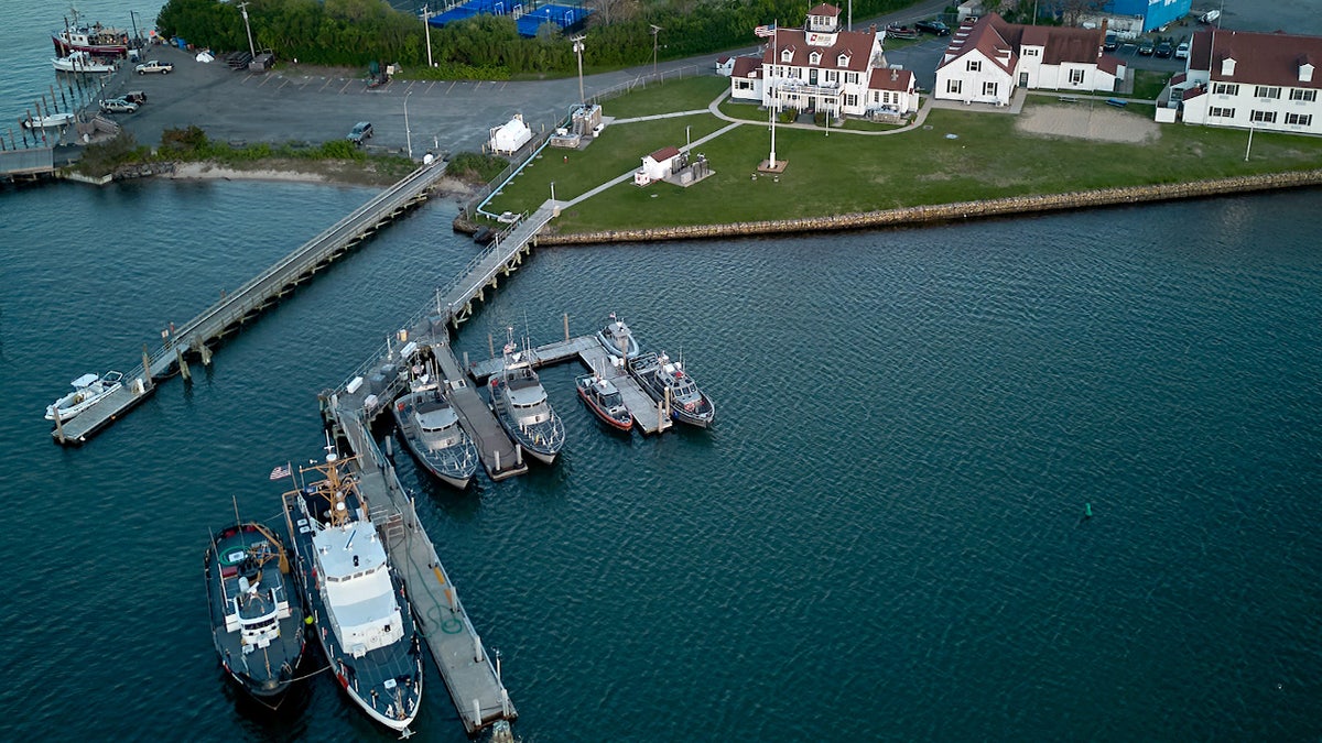 Docked boats in Montauk, New York