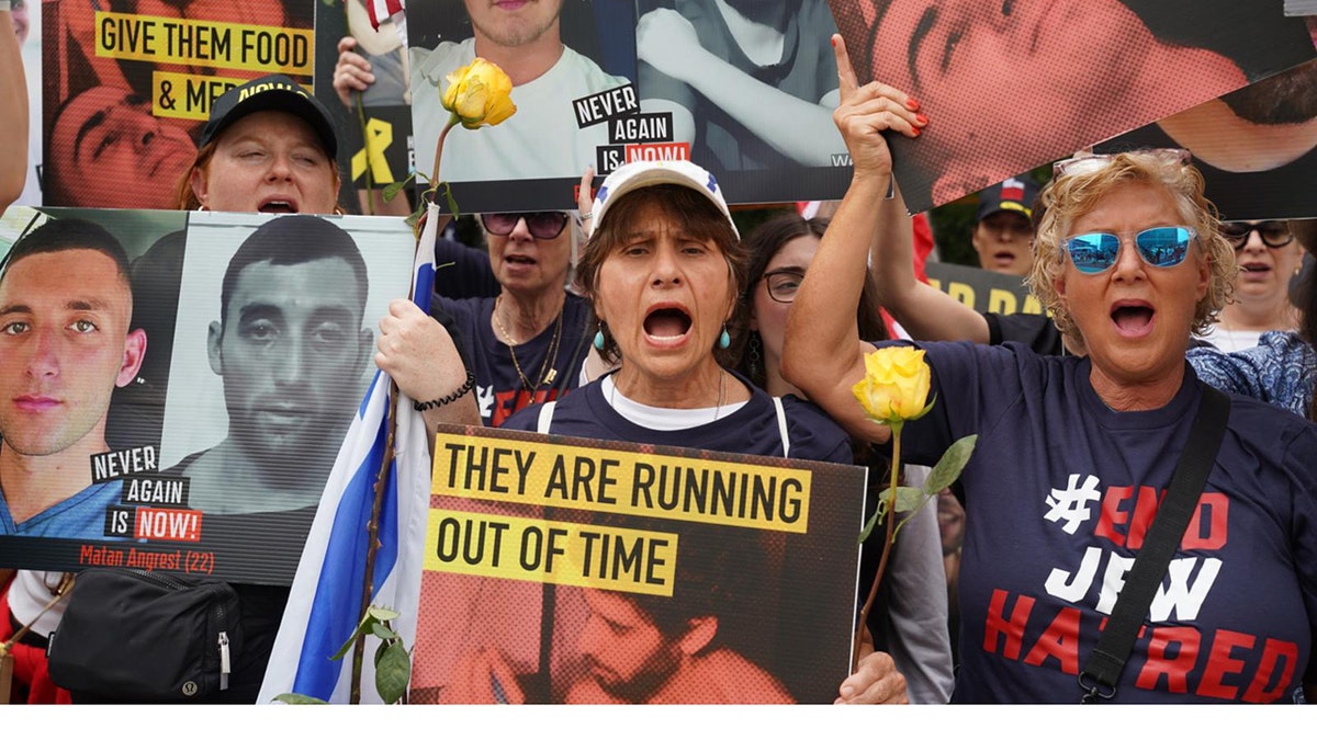 Protesters rallied near the United Nations, demanding immediate medical care and the release of hostages held by Hamas. 