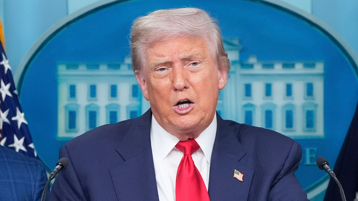 Donald Trump speaks at a press conference