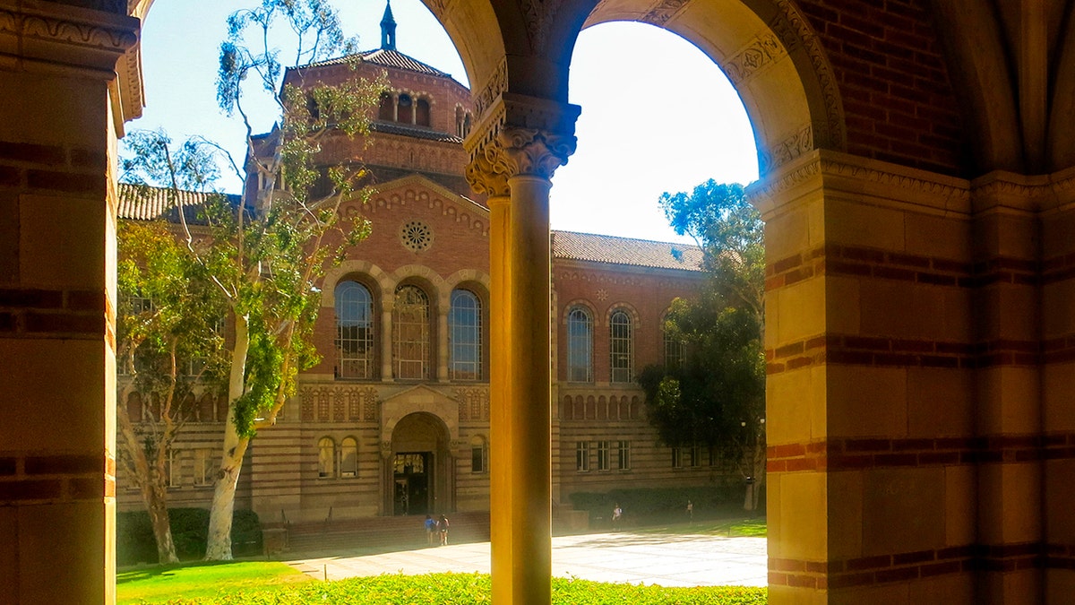 UCLA Library as seen from Royce Hall